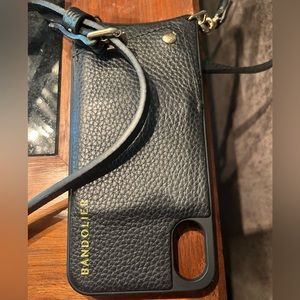Brandolier iPhone 10 case.  Has strap and backside credit card holder.